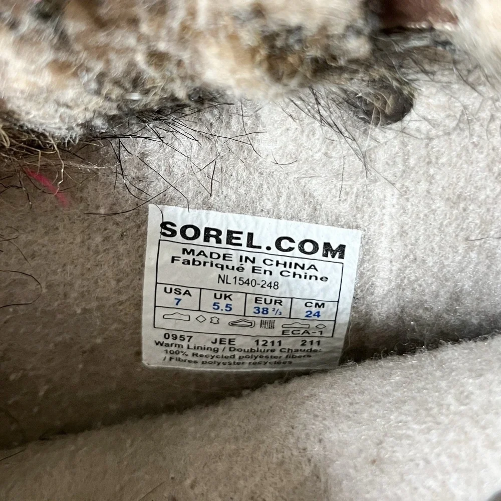 Sorel Joan Of Arctic Boots Womens Size 7 38 Brown Suede Faux Fur Snow Waterproof